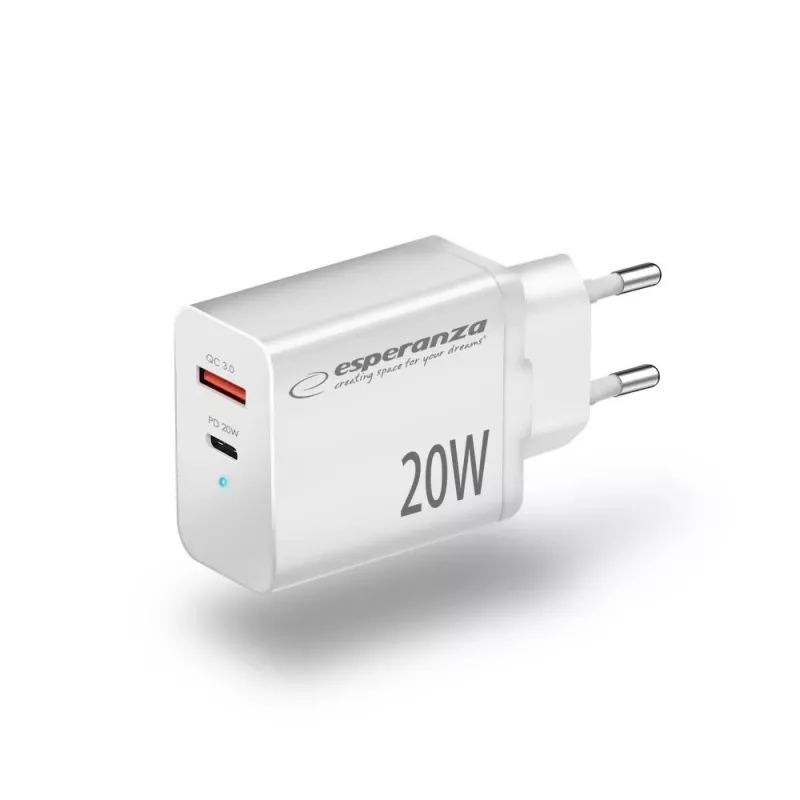 Caricabatterie da parete Esperanza EZC105W 20W bianco