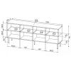 HOLE cassettiera 190x40,5x74,5 cm bianco opaco