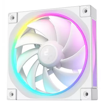 Ventola per case DeepCool FL12 WH 12 cm — confezione da 3, 120×120×25 mm, 2150 giri/min, 55 CFM, Fluid Dynamic Bearing, PWM, Multi-LED, 4 pin