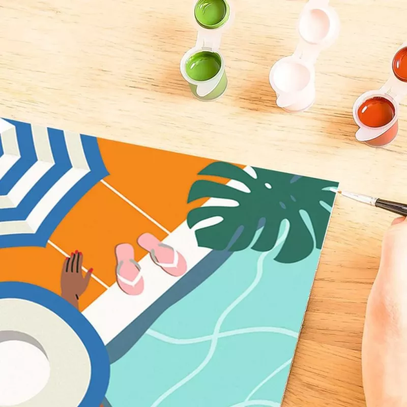 Set di pittura per numeri Ravensburger CreArt – Pool Time (set di pittura, modello 25523)