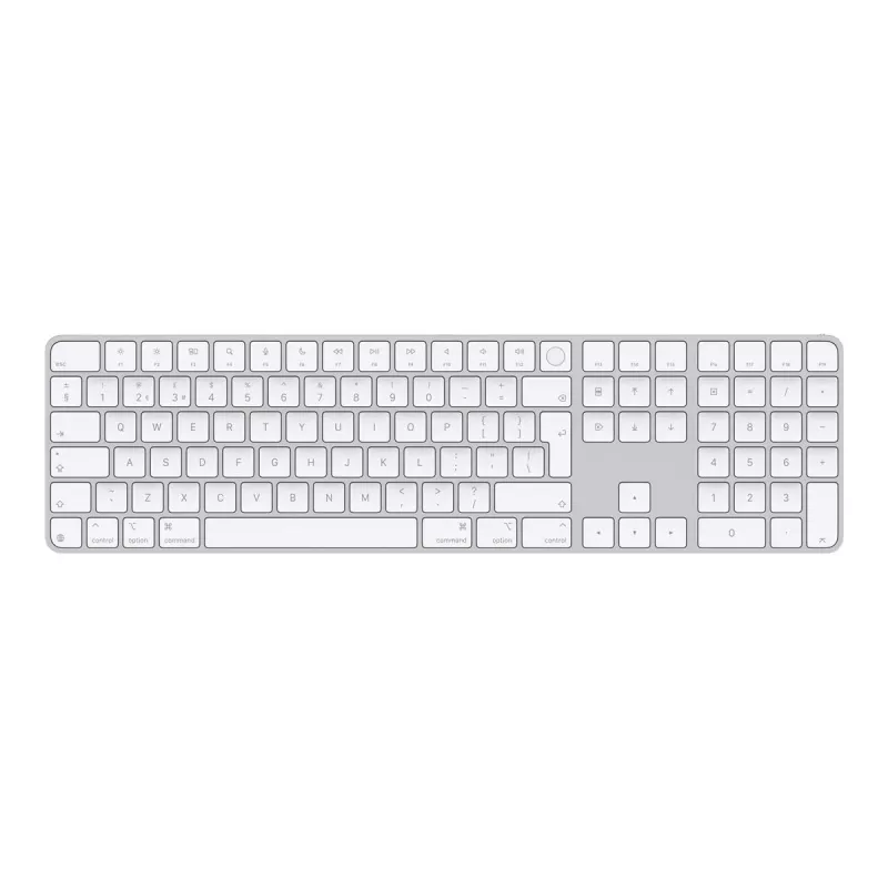 Apple Magic Keyboard con Touch ID e tastierino numerico, UK English, bianca (MXK73B/A)