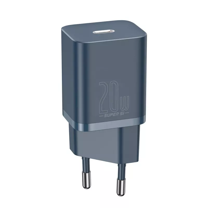 Baseus Super Si Power Charger con cavo USB-C a Lightning 20W blu