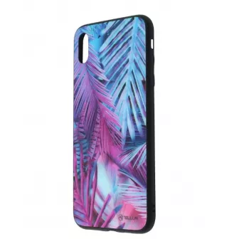 Custodia protettiva in vetro Tellur per iPhone XS Max con design palme stampato