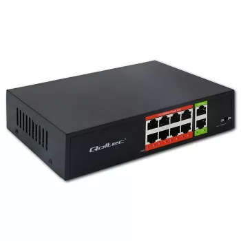Switch di rete QOLTEC Fast Ethernet PoE 8xRJ45 con 2xRJ45 uplink