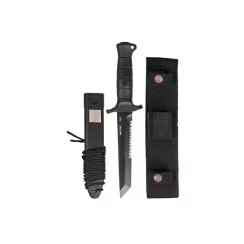 Coltello da combattimento Mil-Tec 2000 — coltello multifunzione, lama in acciaio inox 440A 165 mm, manico e fodero in poliammide rinforzato con fibra di vetro, portacintura in nylon