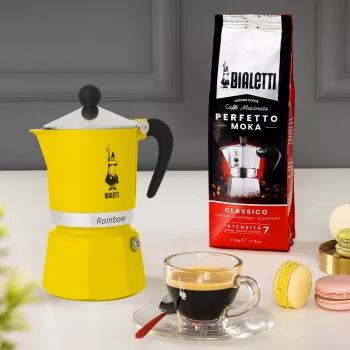 Moka pot Bialetti Rainbow nero giallo