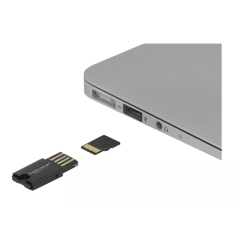 Lettore di schede DeLOCK USB 2.0 nero Micro SD MicroSDHC MicroSDXC 480 Mbit/s