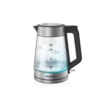 Blaupunkt EKG401 bollitore elettrico 1,7 l 2200 W corpo in vetro, accenti in acciaio inox, indicatore del livello dell'acqua