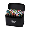 Set di pennarelli Extralink MARKERY 60SZT — 60 pezzi, punte a pennello e tonde, colori nero/corallo/menta/moka/sky