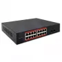 Switch di rete QOLTEC 52364 — Gigabit Ethernet PoE 16xRJ45, 2xSFP