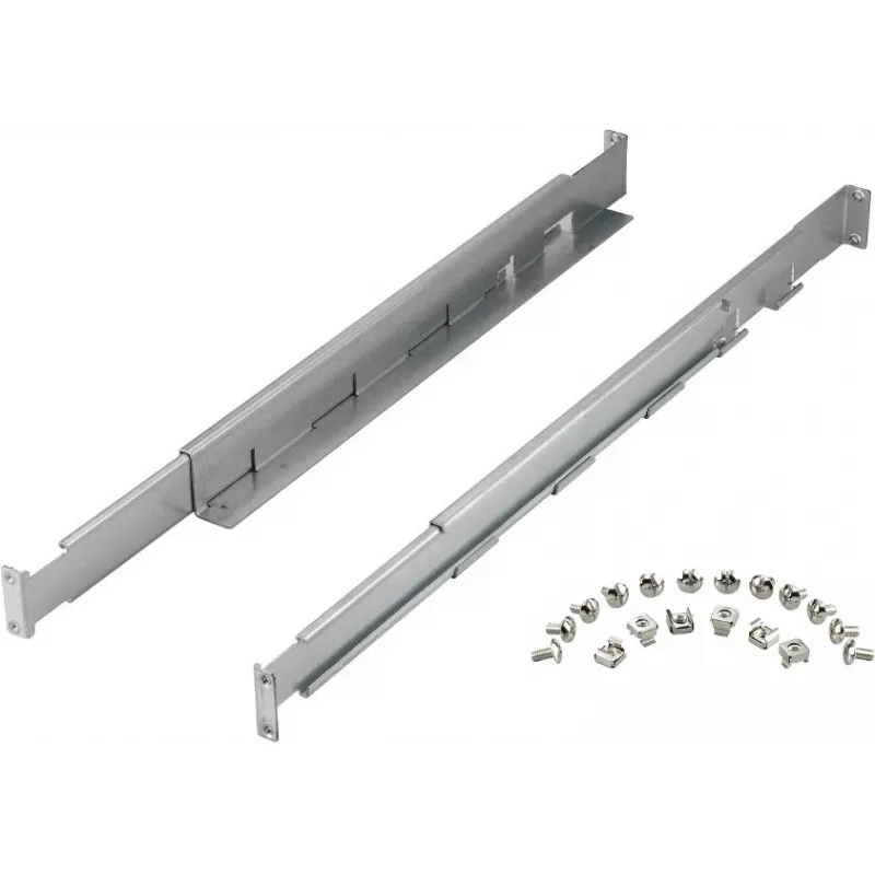 Kit guide per rack PowerWalker 10120531 — argento, larghezza 550 mm, altezza 140 mm, profondità 70 mm, supporta profondità rack 78–120 cm, peso 3,1 kg