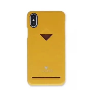Custodia con porta carte VixFox per iPhone XR, giallo senape, custodia protettiva slim con porta carte