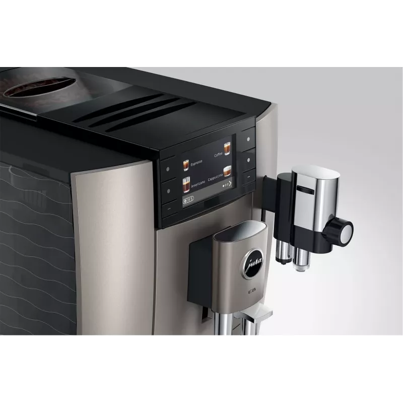 Macchina per espresso JURA E8 automatica 1,9 l argento – 15 bar, display 3,5 pollici, macinacaffè, montalatte