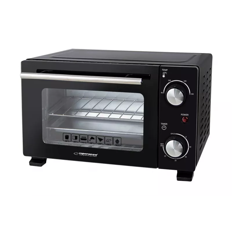 Esperanza EKO007N Calzone mini forno, 10 l, 800 W, nero