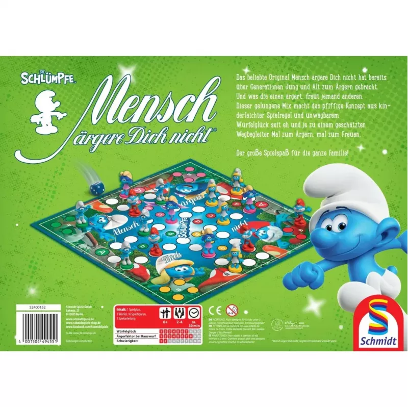 Schmidt Spiele Die Schlümpfe classico gioco da tavolo Mensch-ärgere-dich-nicht
