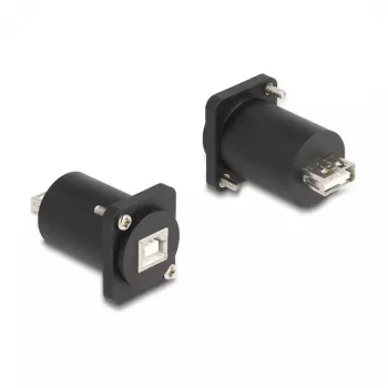 DeLOCK Modulo D-Type USB 2.0 da connettore femmina Type-B a connettore femmina Type-A nero