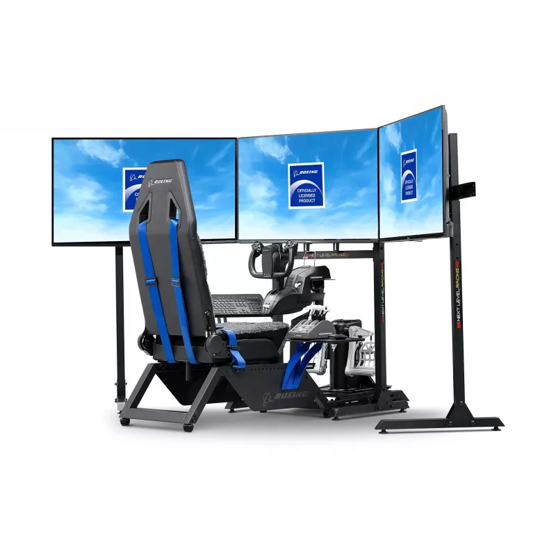 Cabina per simulatore di volo Next Level Racing Boeing Commercial Edition, dettagli blu