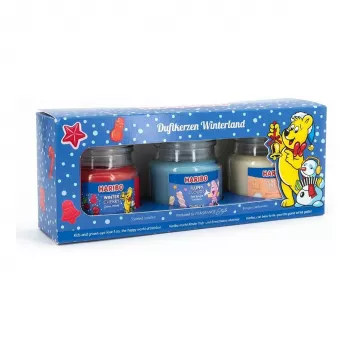 Candela profumata Haribo Winterland set da 3 A2194 — candele profumate decorative, 3 pezzi
