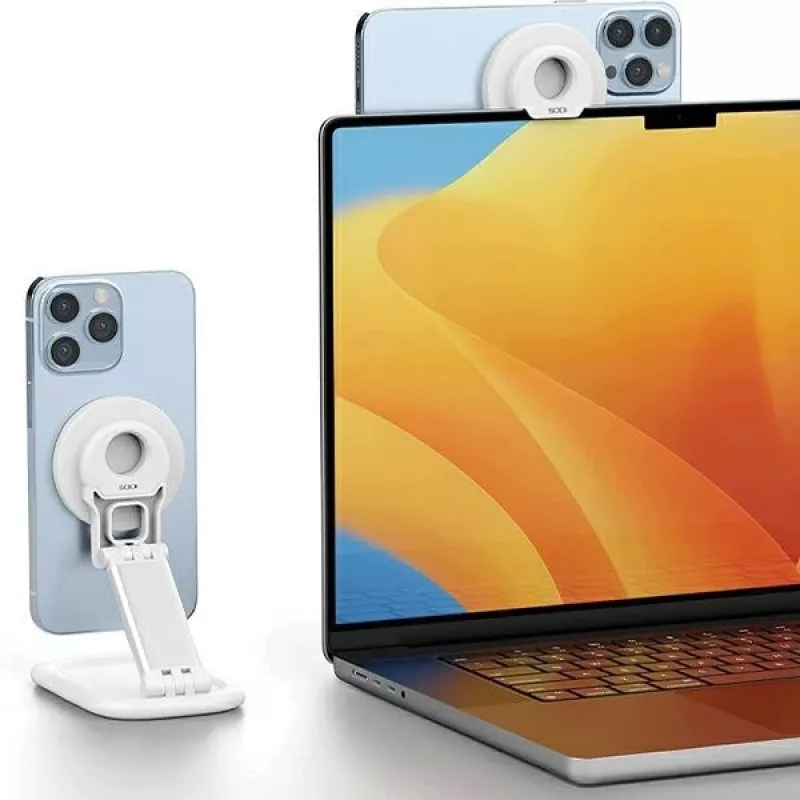 Supporto magnetico SODI BM-310 bianco MagSafe — supporto magnetico per telefono compatibile con caricabatterie MagSafe