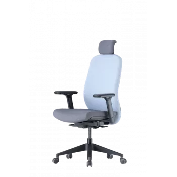 Up Up Athene sedia da ufficio ergonomica nero, grigio + tessuto blu