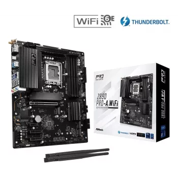Scheda madre ASRock Z890 Pro-A WiFi — Intel Z890, LGA 1851, ATX, DDR5, 4x DIMM, 256GB, Wi-Fi 6E, 2.5Gb LAN