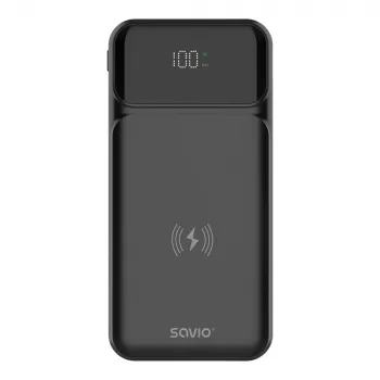 Powerbank Savio BA-09 litio-polimero (LiPo) 37 mAh ricarica wireless nero
