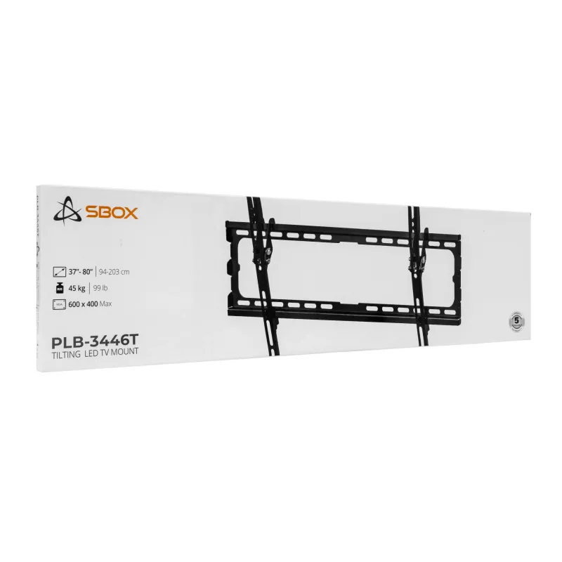 Supporto a parete per TV SBOX per schermi 37–70 pollici, inclinabile, carico max 45 kg, modello PLB-3446T-2