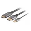 CAVO HDMI(M)->DISPLAYPORT(M) 1M 4K NERO LANBERG
