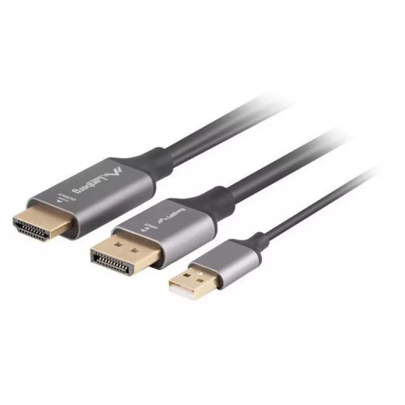CAVO HDMI(M)->DISPLAYPORT(M) 1M 4K NERO LANBERG