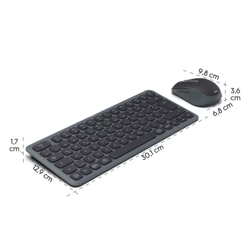 Set tastiera e mouse multi-device nero grigio