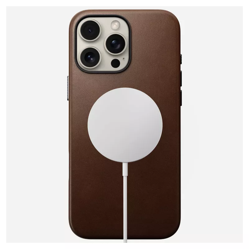 Custodia per smartphone Nomad NM01389385 per iPhone 16 Pro Max, 17,5 cm (6,9 pollici), marrone, alluminio/PC/microfibra/pelle