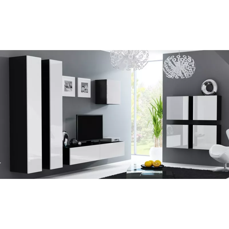Armadietto Cama Square VIGO 50/50/30 nero/bianco lucido