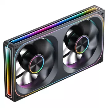 Ventola Jonsbo ZA-240 ARGB PWM con specchio infinito e pale invertite, 240 mm, nero