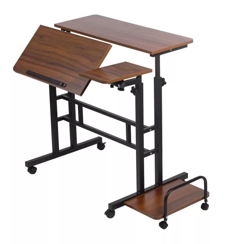 Tavolino mobile per laptop Maclean, nero, 80x60 cm, max. 50 kg, regolabile in altezza 67-115 cm, MC-124 B