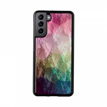 Custodia per smartphone iKins per Samsung Galaxy S21+ — design fiori d'acqua, nero
