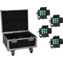 EUROLITE set da 4x LED CLS-9 QCL RGB/WW 9x7W con case
