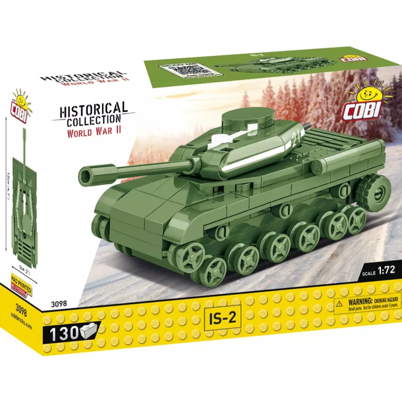 Set di costruzione Cobi modello IS-2, carro armato della Seconda Guerra Mondiale, 130 pezzi, età consigliata 6+