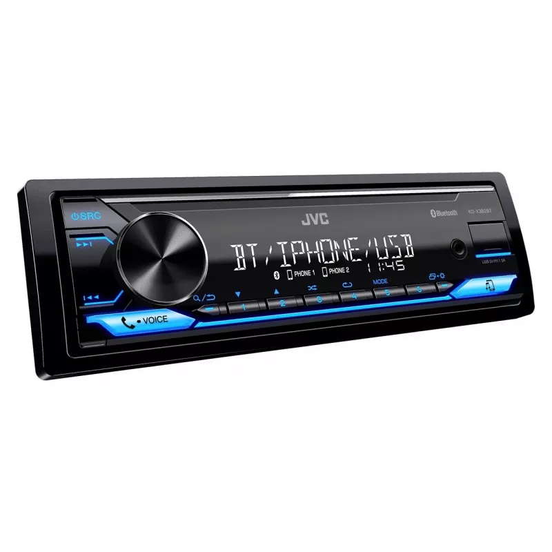 Autoradio JVC KDX-382BT con Bluetooth e USB — Single DIN, ingresso AUX, sintonizzatore FM