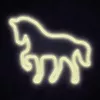 Insegna neon LED MANTA SNL103WH – motivo cavallo, bianco