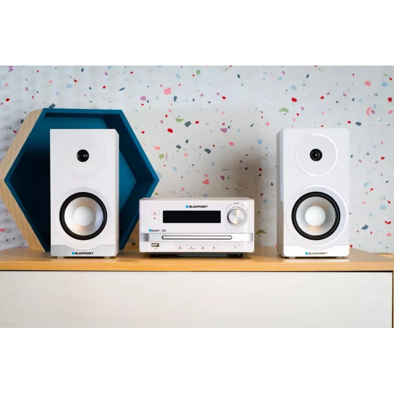 Microsistema audio home BLAUPUNKT MS16BT 15 W, CD/USB/MP3, Bluetooth, FM RDS, bianco
