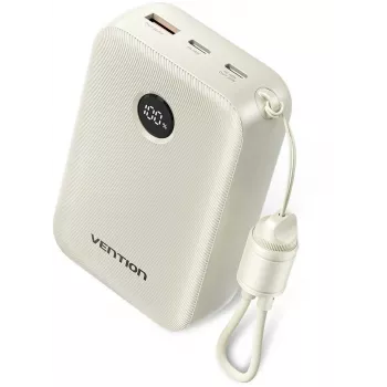 Powerbank Vention 20000mAh 22,5W – 2× USB-C, 1× USB-A, beige
