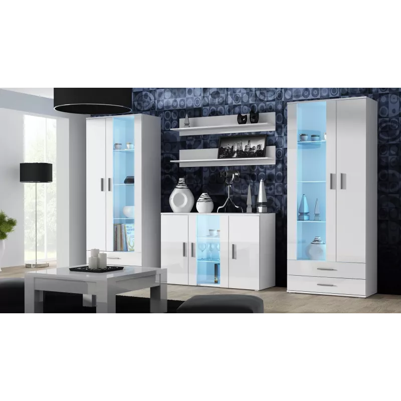 Cama Sideboard 120 cm SOHO S7 bianco/bianco lucido