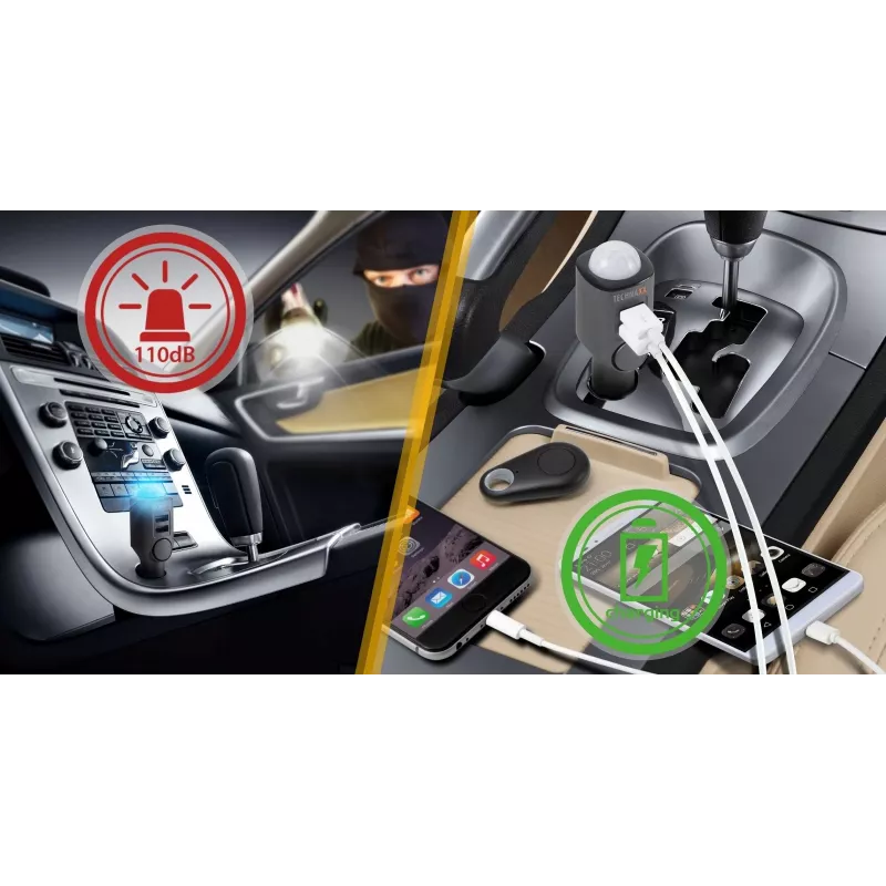 Caricabatterie universale per dispositivi mobili Technaxx 4743 nero accendisigari auto