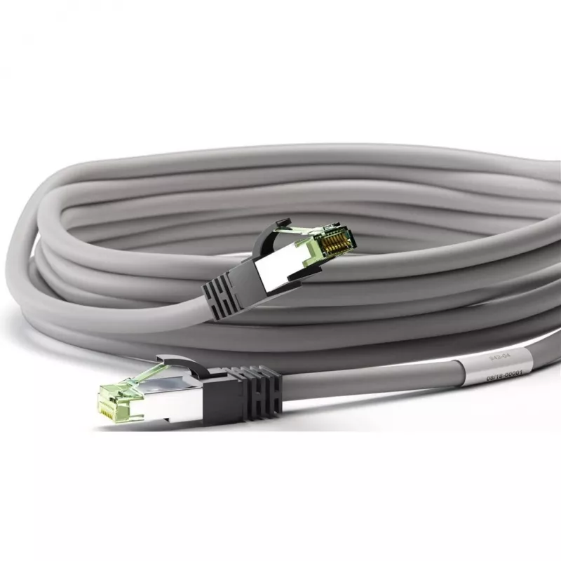 Goobay cavo patch CAT 8.1, S/FTP (PiMF), grigio, 3 m - LSZH senza alogeni, rame AWG 24 (55138)