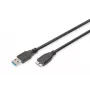 ASSMANN cavo SuperSpeed USB 3.0, connettore maschio USB-A a connettore maschio Micro-USB-B, Cu AWG 28, doppia schermatura, lunghezza 1,0 m (AK-300116-010-S)