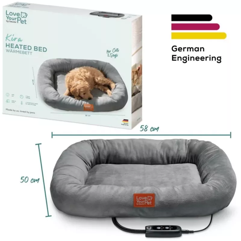 Cuccia riscaldata per animali domestici Beurer Kira, grigio