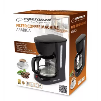 Caffettiera a filtro ESPERANZA EKC005 — serbatoio acqua 1,8 l, nero, 950 W