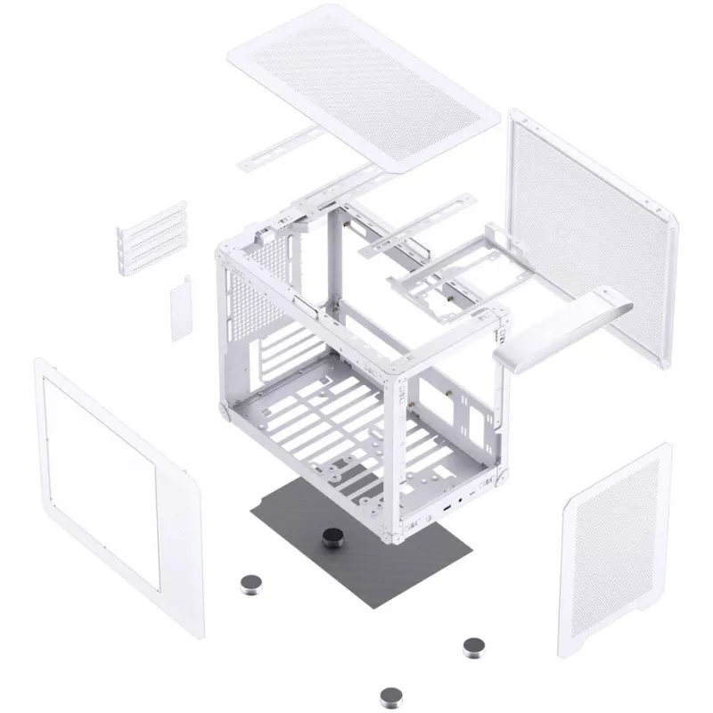 Case per PC Jonsbo C6 MAX, case mini, Micro-ATX, vetro temperato - bianco