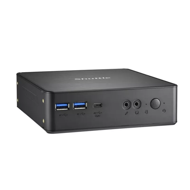 Shuttle XPC Nano PC NC40U5, Intel Core i5-1235U, 1x HDMI, 1x DP, 1x USB-C/DP, 6x USB3.2, 1x alloggiamento 2,5 inch, 2x M.2, 1x LAN, RAID, funzionamento continuo 24/7, incl. VESA e supporto