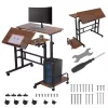 Tavolino mobile per laptop Maclean, nero, 80x60 cm, max. 50 kg, regolabile in altezza 67-115 cm, MC-124 B